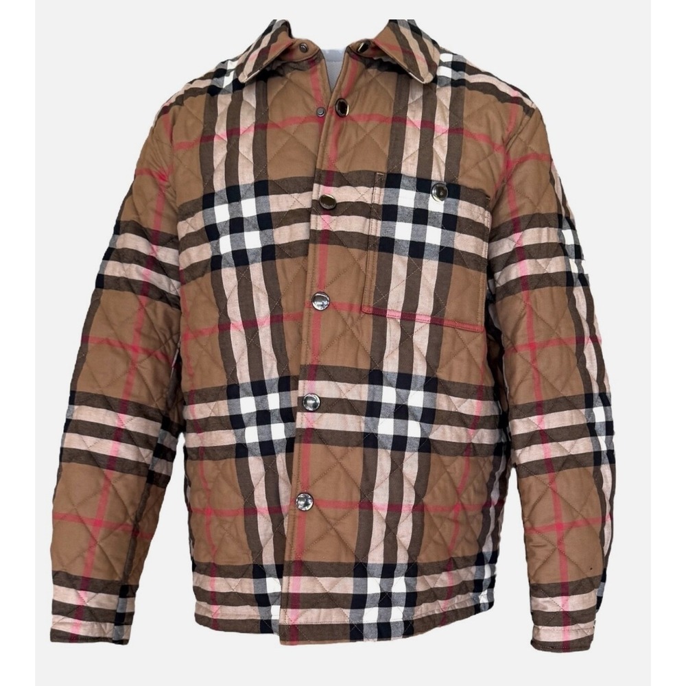 Burberry Forres Men's Navy IP Check Organic Cotton Jacket,‎ oversized, LG